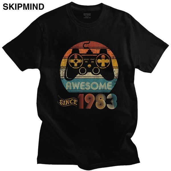 

unique vintage video gamers awesome since 1983 short sleeve leisure 37th old birthday gift sport hooded sweatshirt hoodie t shirt