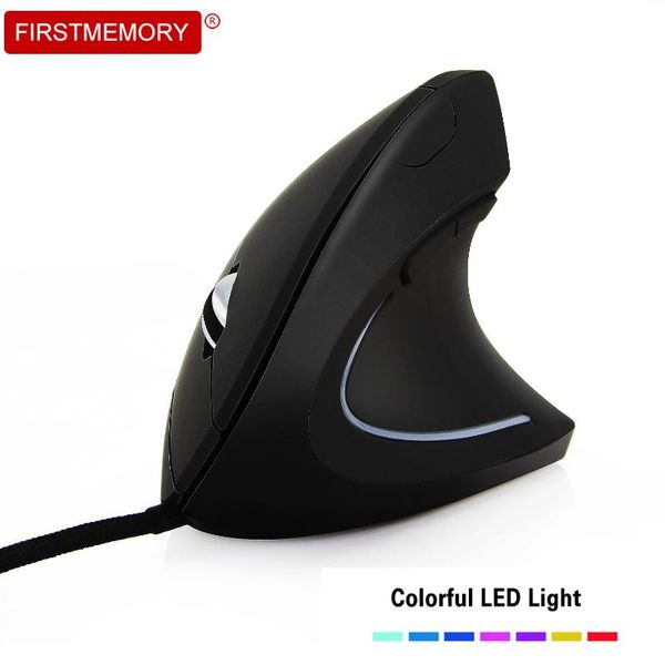 

mice vertical ergonomic mouse 3200dpi optical mause led backlit office gaming computer 6d usb wired with pad for pc laptop