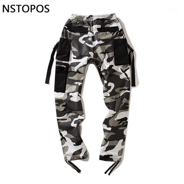 

side pocket camoflage pant cargo hip hop skateboard streetwear pant casual men trousers pantalon homme street wear1, Black