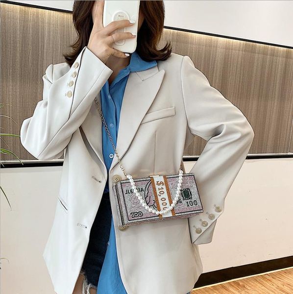 

bee in new crystal money usd bags dollar design luxury diamond evening bags party purse clutch