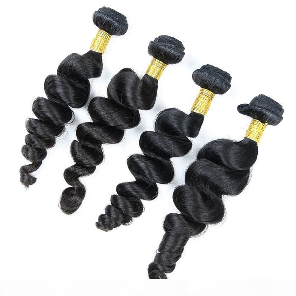 

brazilian loose wave 8-28inch 3 bundles virgin human hairs bundle unprocessed extensions natural color thick soft qtfn, Black;brown