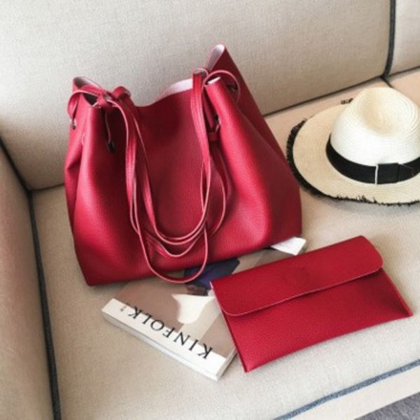 

2019 новых женщин корейской версии цветовой контраст ребенка мать личи рука handbagpattern сумка большой емкости одного плеча мешок сдвоенно