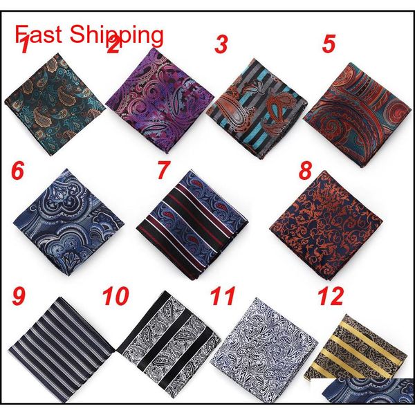 

25*25cm men's 100% silk handkerchief paisley floral jacquard women pocket square towel for business wedding qylzct nana_shop, Blue;white