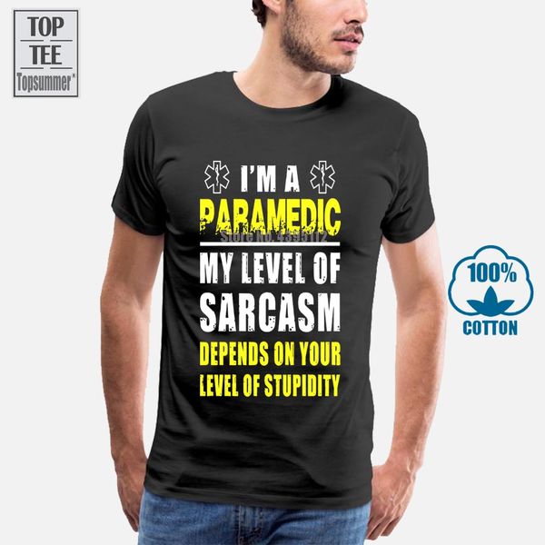 

sport funny men t shirt women novelty tshirt paramedic im a paramedic my level of sarcasm mens premiumcool t shirt