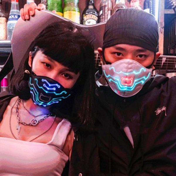 

led men flash face control sound rgb and women carnival music tv show dj party christmas halloween glow mask gift