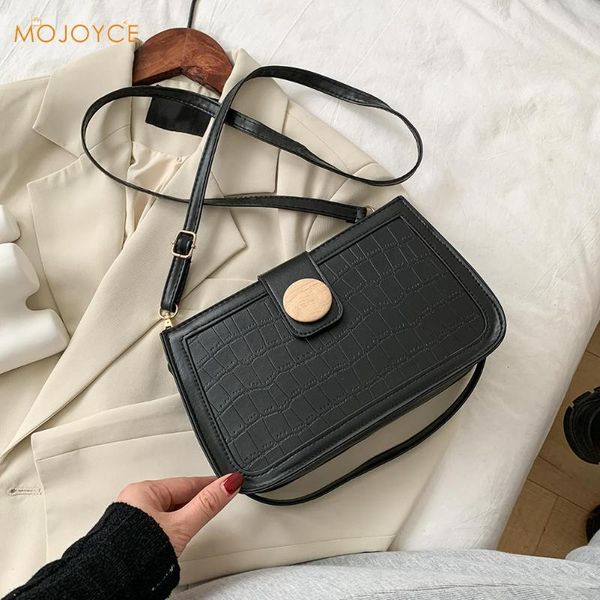 

fashion stone pattern pu leather crossbody bags retro women dual straps shoulder messenger handbags