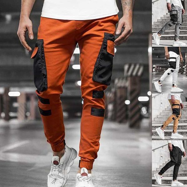 

2020 new fashion streetwear cargo pants male joggers casual straight harem pant plus size men korean hip hop pencil trousers mid1, Black