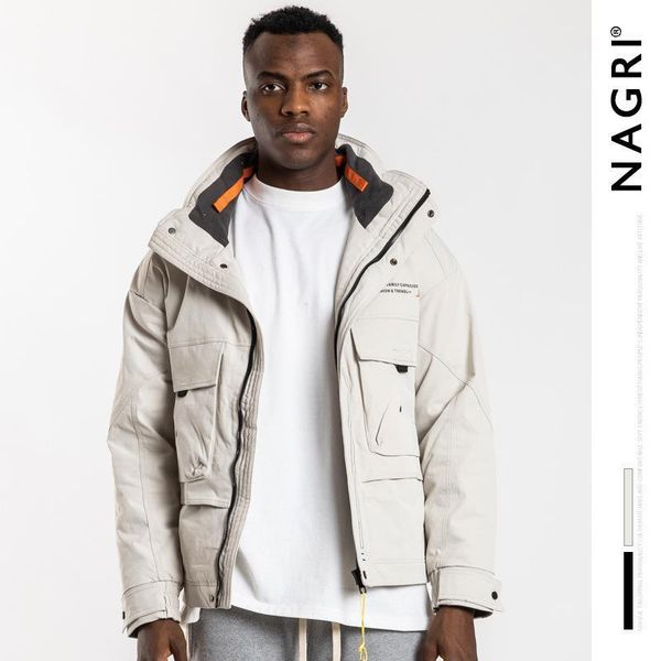 

mimi european and american popular logo new winter nagri collar tooling with thick warm fashion leisure men's down jacket1, Black