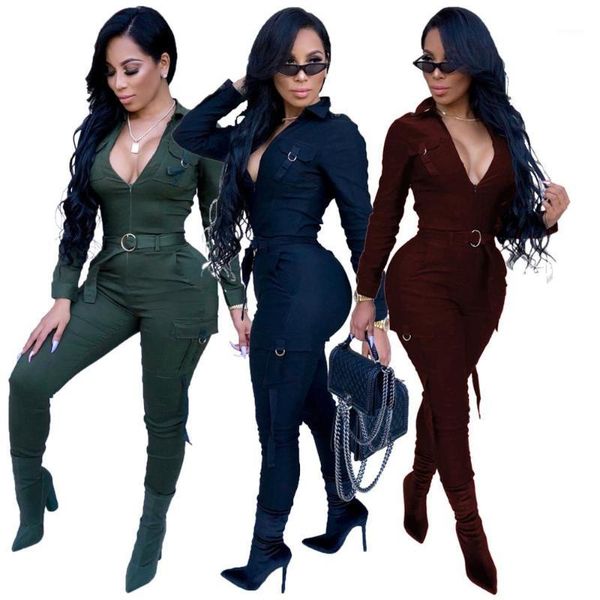 

fashion streetwear jumpsuit women rompers long sleeve bodycon playsuit bodysuit overalls female women jumpsuits1, Black;white