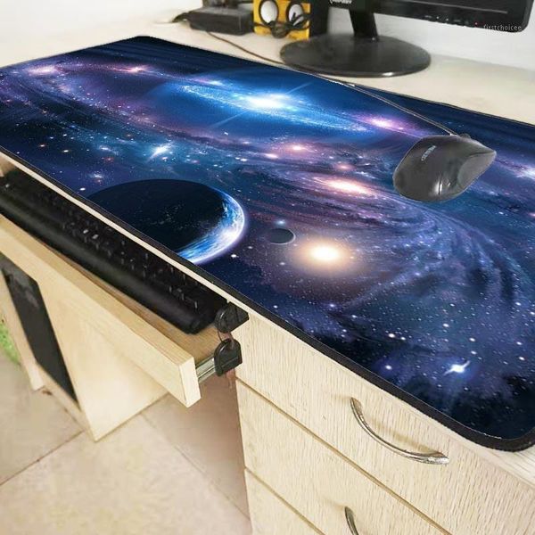 

mouse pads & wrist rests mairuige 900*400*3mm blue space extended gaming speed pad mat stitched lock edges waterproof rubber mousepad keyboa