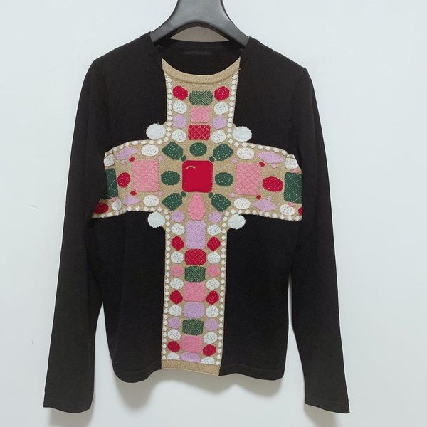 

milan end runway 2020 o jacquard long high women's sleeves neck women sweaters pullovers 1027-9 designer sweater sweater chrhr, Black