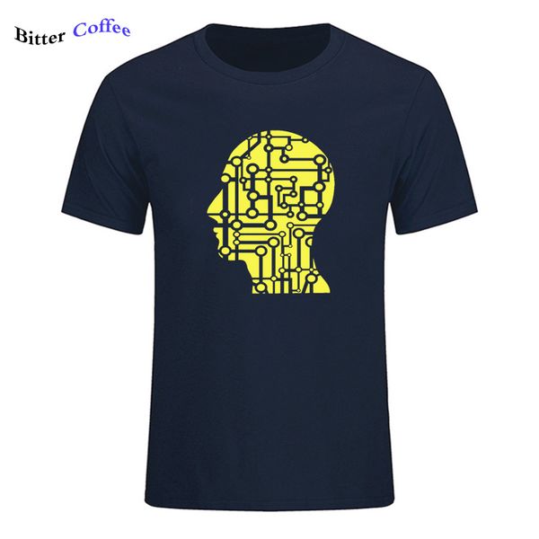 

sport summer cotton men t-shirts head science t shirts o-neck tees funny streetwear brand clothing micro chip artificial t-shirt