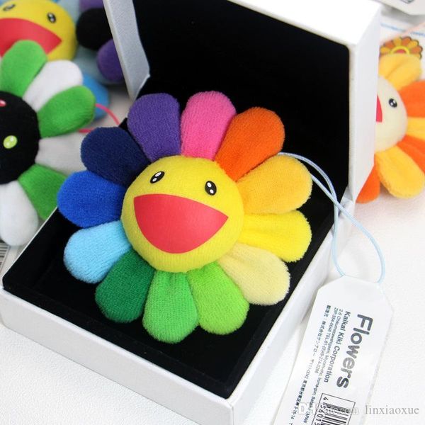 

new sunflowers takashi murakami kiki kaikai brooch rainbow pin badge strap plush pendant cute factory