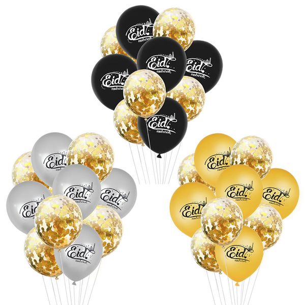 

1set mubarak balloons gold silver helium confetti ballon for muslim eid air ball ramadan festival party decoration supplies