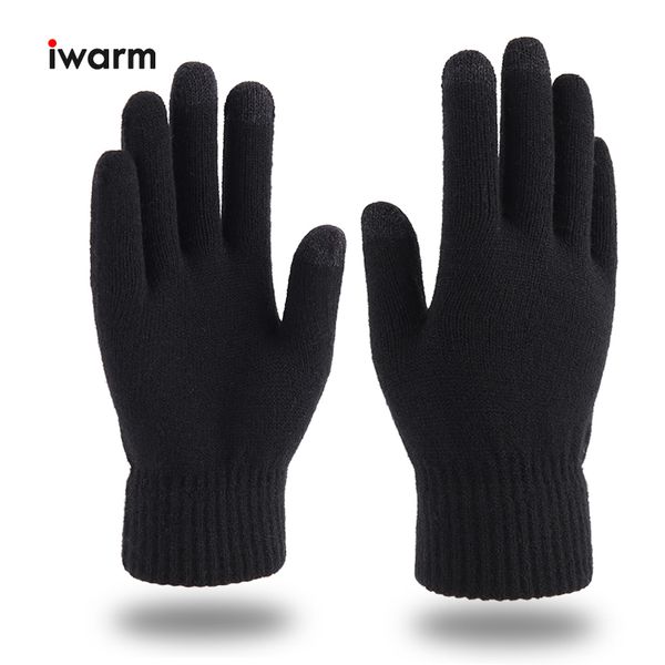 

iwarm трикотажные женщины и мужчины сенсорный экран перчатки держите теплые рукавицы, Blue;gray