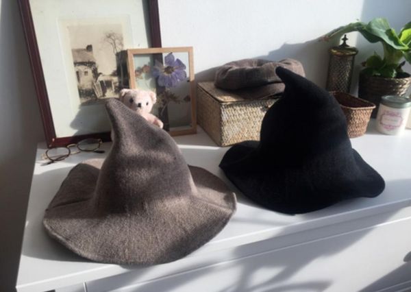 

1 piece modern halloween witch hat woolen women lady made from fashionable sheep wool halloween party hat festi jllbru soif