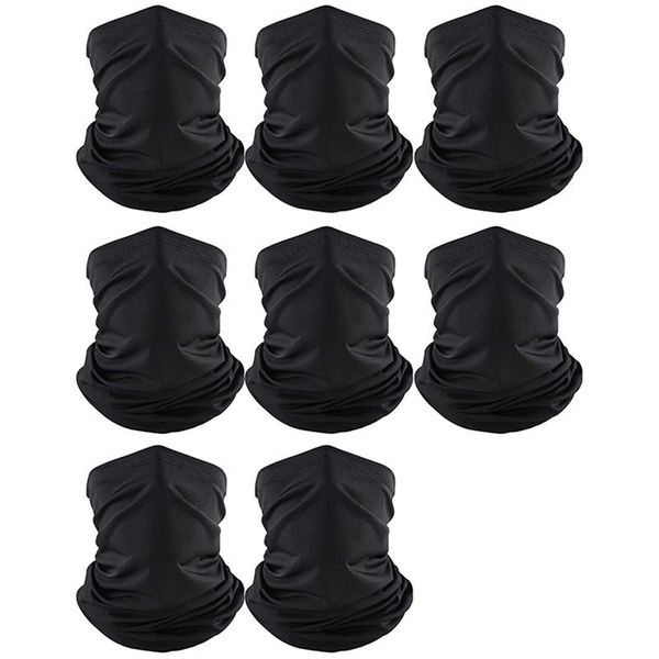 

summer uv protection neck gaiter scarf balaclava breathable face cover scarf (black, 8