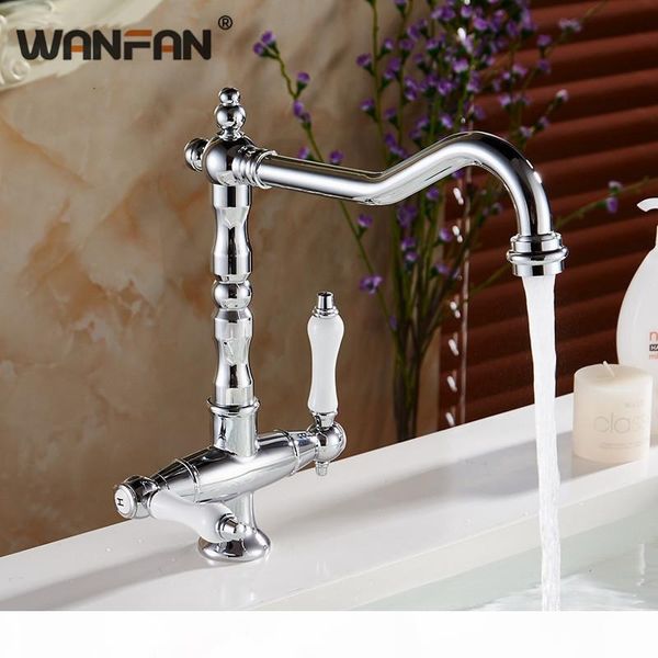 

kitchen sink faucets 360 degree swivel classic white dual handle basin taps chrome retro single hole torneira cozinha n22-006