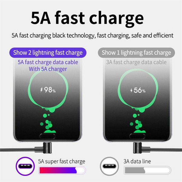 

2 1 3m super fast charge data type 5a usb c cable for samsung huawei p40 pro xiaomi typec charger long mobile phone wire cord