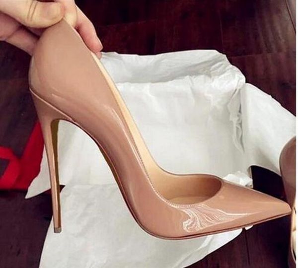 

new so kate styles 8cm 10cm 12cm high heels shoes red bottom nude color genuine leather point toe pumps rubber wedding shoes, Black