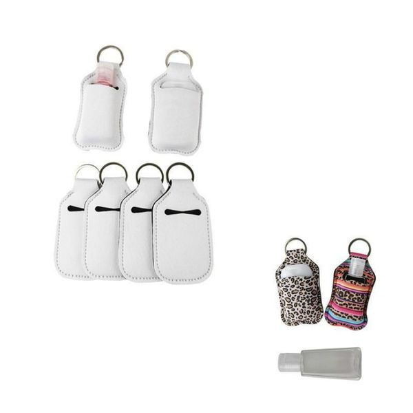 

30ml sublimation blank neoprene perfume bottle holder sbr blank hand sanitizer bottle set white perfume bottle holder keychain gift