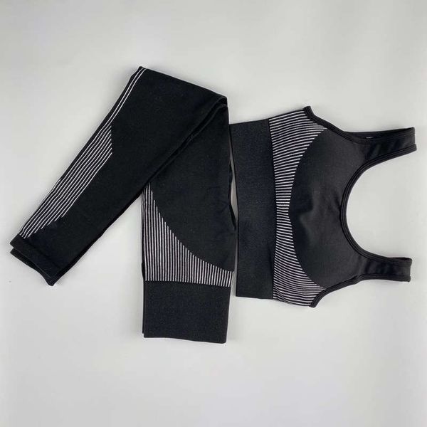 

two piece seamless yoga women's hip lifting fitness suit, Gray