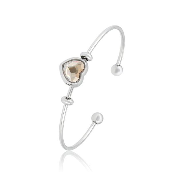 

bangle 11.11 heart design made with austrian crystal for girls party women jewellery bracelet bijoux gift, Black