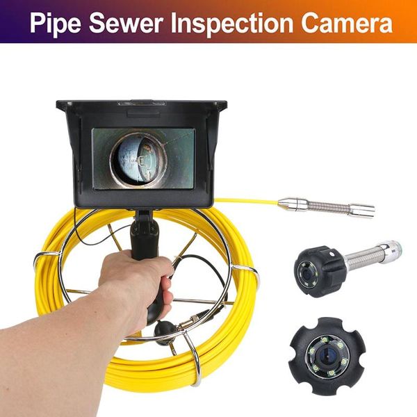 

5 inch 22mm 20m/30m/40m/50m handheld industrial pipe sewer inspection video camera system 1200 tvl camera with 6pcs led lights
