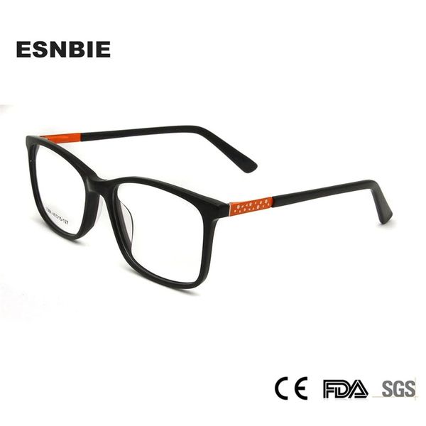

esnbie acetate eye glasses for kids glasses frame optical myopia nerd glass children boys girls square eyeglasses spring hinge t200428, Silver