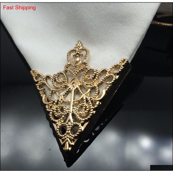 

a pair of hollowed - out collar button, vintage collar corner clip ladies collar pin jewelry access qylepf bdehome, Silver