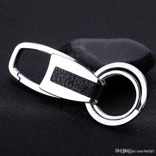 

creative promotion gift double rings men's metal keychain custom logo portable key chain double rings never rust car keyrings dh0848 t0