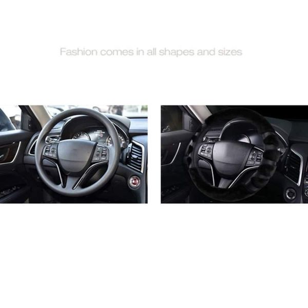 

autumn and winter plush trim car inner ring warm car steering wheel cover