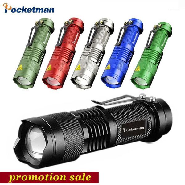 

flashlights torches 6 colors mini led 2000lm q5 torch 3 modes adjustable zoom focus lamp penlight waterproof /14500 z501