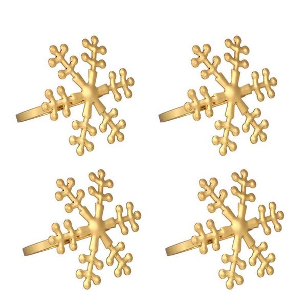

4pcs christmas snowflake shape napkin rings napkin holders for home (golden) napkin ring christmas birthday jllrgb