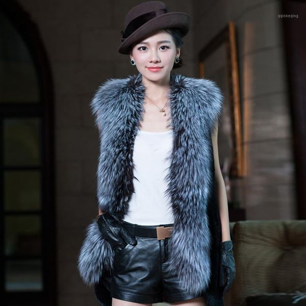 

fluffy women faux fur coats 2019 women faux fur vest winter fake gilet sleeveless outerwear retro plus size coats m7441, Black
