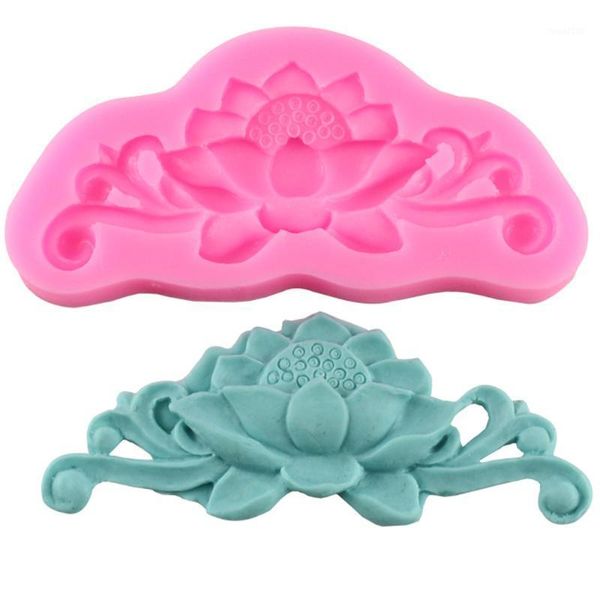 

lotus flower mold 3d silicone cake fondant kitchen baking chocolate lace molds wedding decorating tools ct9561