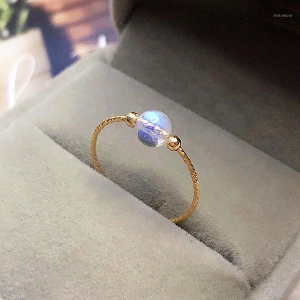 

cluster rings natural moonstone 14k gold filled knuckle ring mujer boho bague femme handmade minimalism jewelry for women1, Golden;silver