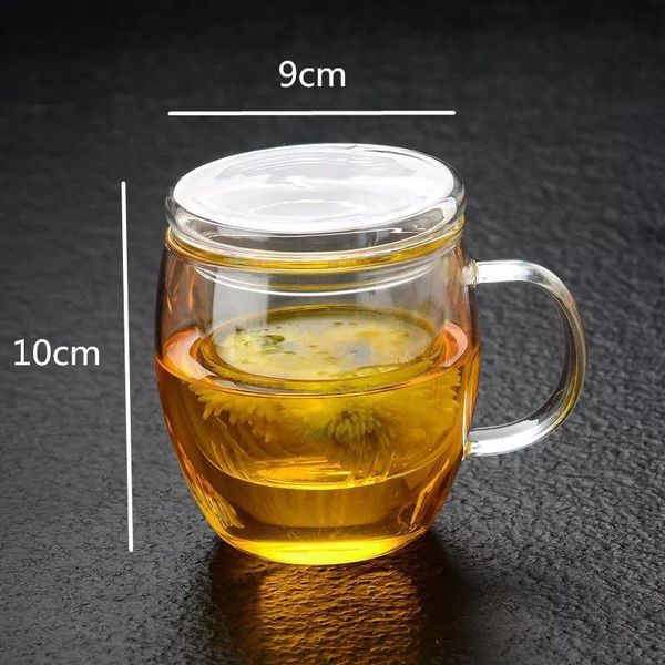 

glass round bubble tea filter office cup water thickened flower three piece with fun fsile bbyiqc lipper