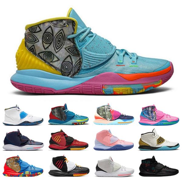 

miami n7 kyrie 6 oreo men basketball shoes pool vast grey sclock bred heal the world oracle aqua mens trainer sport sneakers, White;red