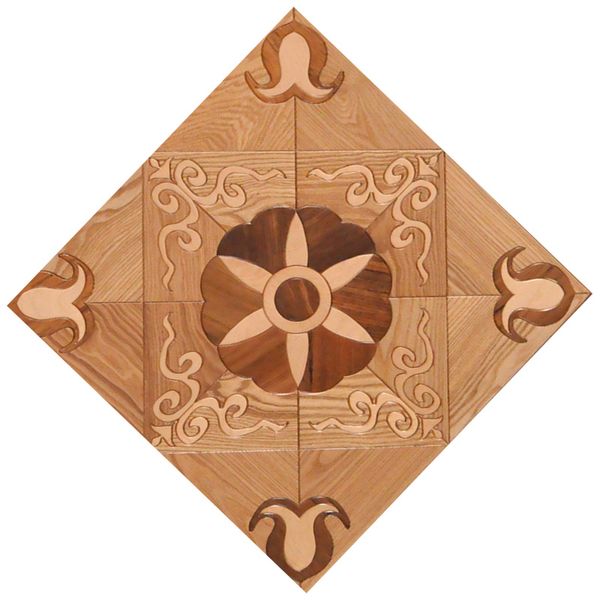 Natural Cor Branco Carvalho De Madeira Piso Marchety Medallion Inlaking Decor Home Decoração Interior Papel Painéis Telha Arte Revestimento Tapete De Madeira