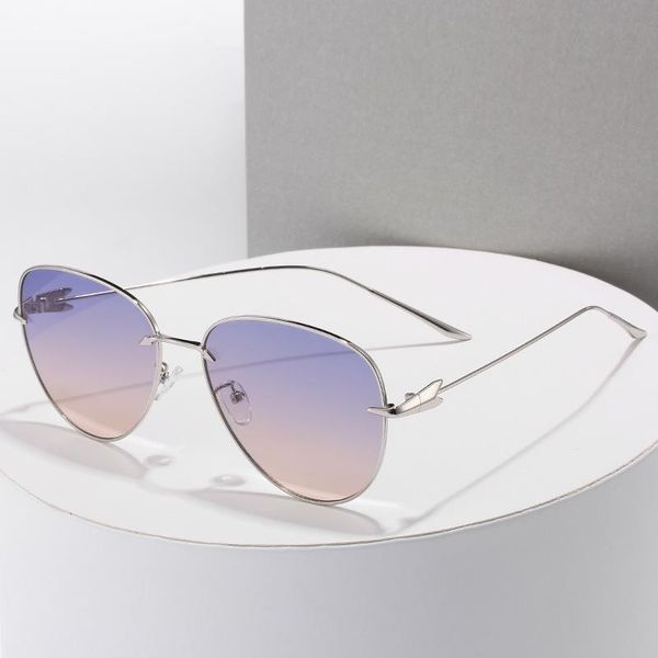 

sunglasses brand designer 2021 fashion lady pilot women vintage gradient lens eyewear arrow frame sun glasses for female, White;black