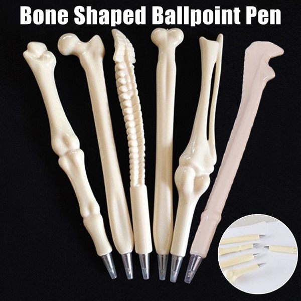 

5Pieces/Lot Novelty Bone Shape Ballpoint Pens Finger Pen Stationery Crazy Gift for Nurse Doctor Student Realistic Halloween H-best
