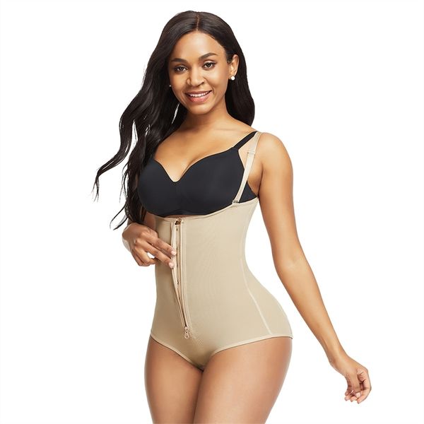 

feelingirl women's waist trainer slimming underwear bodysuit body shaper shapewear postpartum recovery slimming corset s-3xl 201222, Black;white