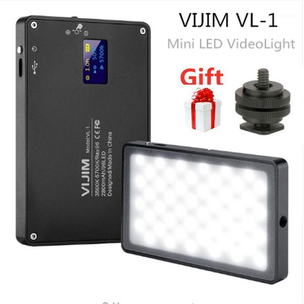 

flash heads vijim vl-1 mini led video light pography lighting vlog 96 beads 3500k-5700k for smart phone one plus dslr camera a64001