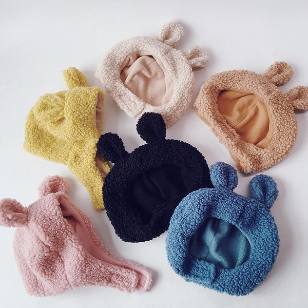 

winter cute ears baby girls boys hat soft baby boy girl hat bonnet beanie children kids newborn winter, Slivery;white