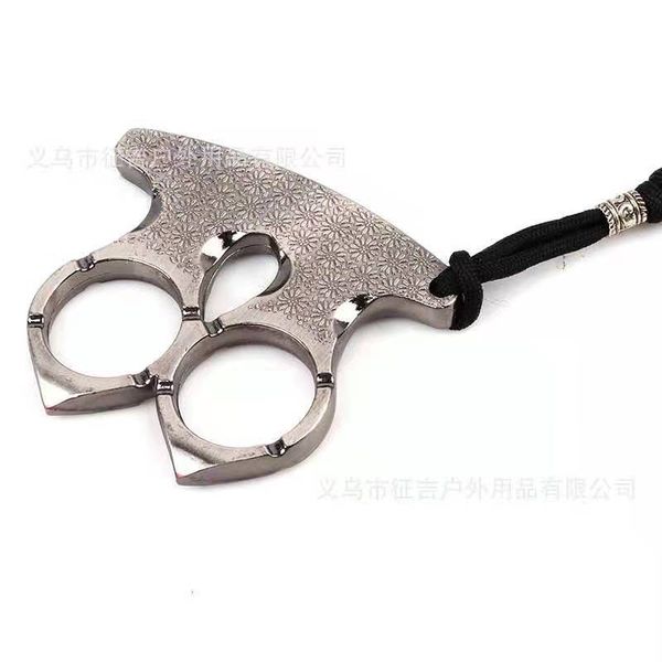 

self defense finger tiger survival key chain with broken window iron fist two finger clasp alloy hand brace for legal weapon combat 041