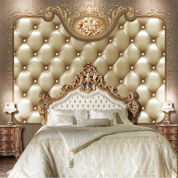 

3d customized wallpaper custom 3d wallpaper bedroom mural european style soft bag luxury decor wall painting