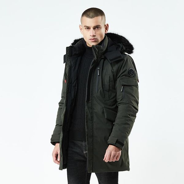 

parka men winter jacket men warm thicken outerwear hooded winter coat thick warm mens jacket father's gift parka1, Black