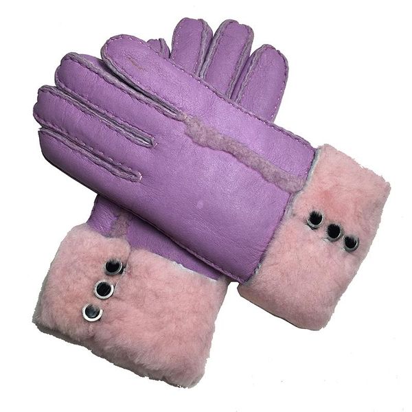 

five fingers gloves women 2021 russian winter for sheepskin warm outdoor gifts, Blue;gray