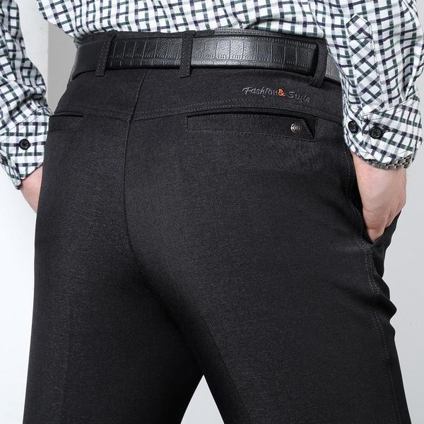 

autumn suit pants men loose straight dress pants social thick black formal business male wedding dress casual trousers1, White;black